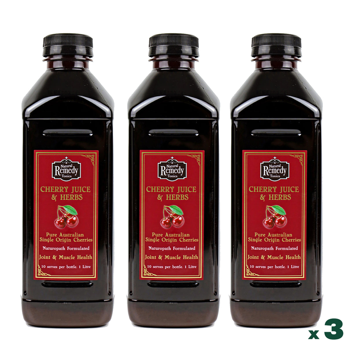 3 Pack Pure Australian Cherry Juice &amp; Herbs